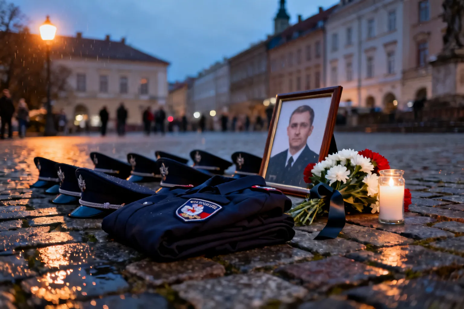 Natan Sieroń — hołd policjantów w Cieszynie