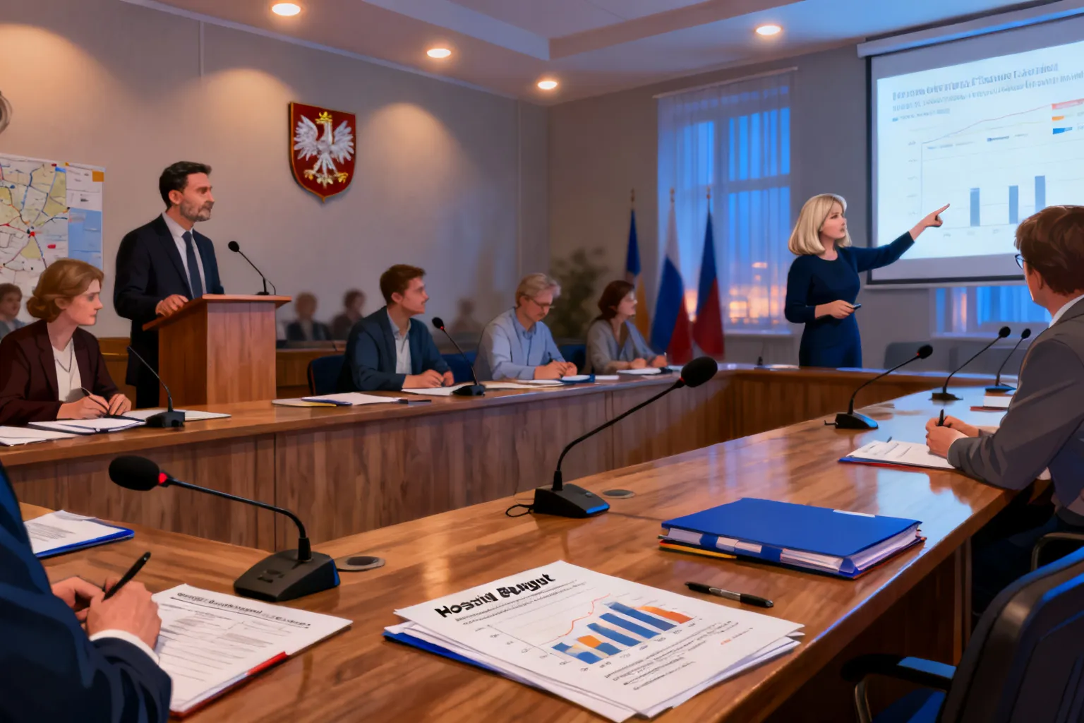 Narada w starostwie w Cieszynie o bezpieczeństwie szkół i finansach szpitala